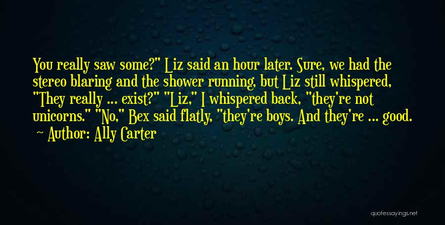 Ally Carter Quotes: You Really Saw Some? Liz Said An Hour Later. Sure, We Had The Stereo Blaring And The Shower Running, But