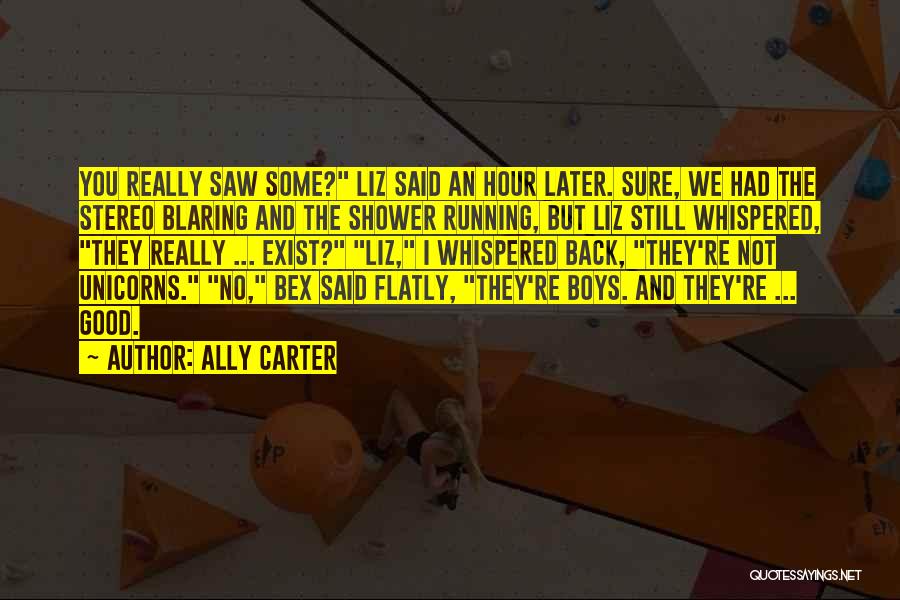 Ally Carter Quotes: You Really Saw Some? Liz Said An Hour Later. Sure, We Had The Stereo Blaring And The Shower Running, But