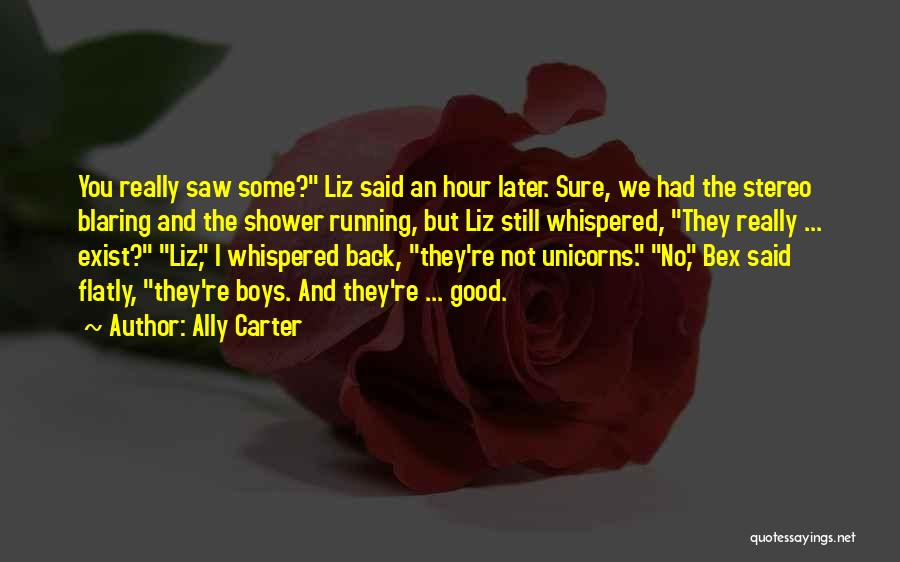 Ally Carter Quotes: You Really Saw Some? Liz Said An Hour Later. Sure, We Had The Stereo Blaring And The Shower Running, But