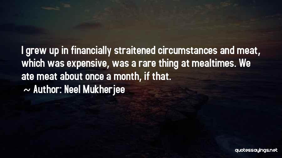 Neel Mukherjee Quotes: I Grew Up In Financially Straitened Circumstances And Meat, Which Was Expensive, Was A Rare Thing At Mealtimes. We Ate