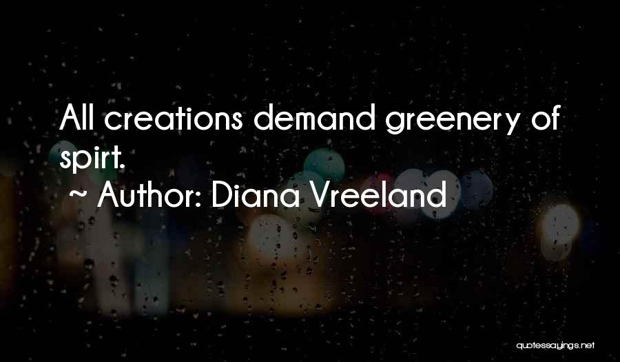 Diana Vreeland Quotes: All Creations Demand Greenery Of Spirt.