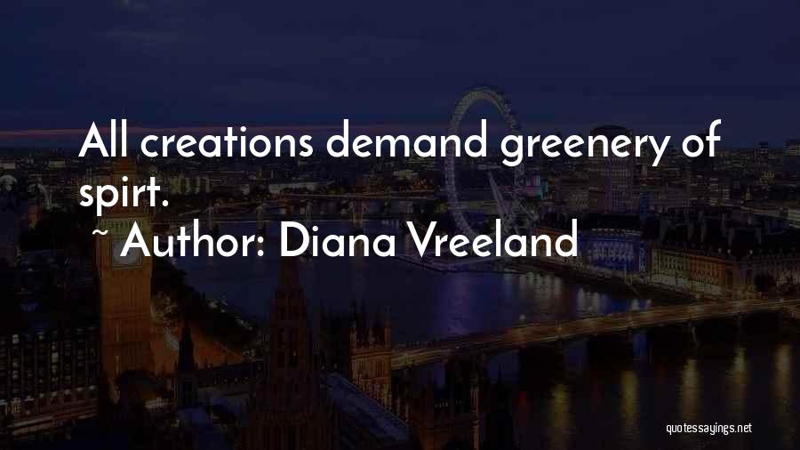 Diana Vreeland Quotes: All Creations Demand Greenery Of Spirt.