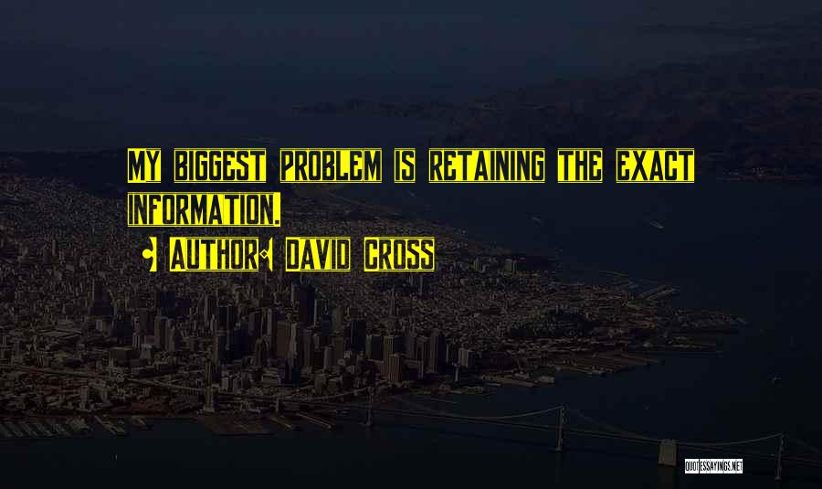 David Cross Quotes: My Biggest Problem Is Retaining The Exact Information.