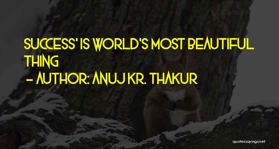 Anuj Kr. Thakur Quotes: Success' Is World's Most Beautiful Thing