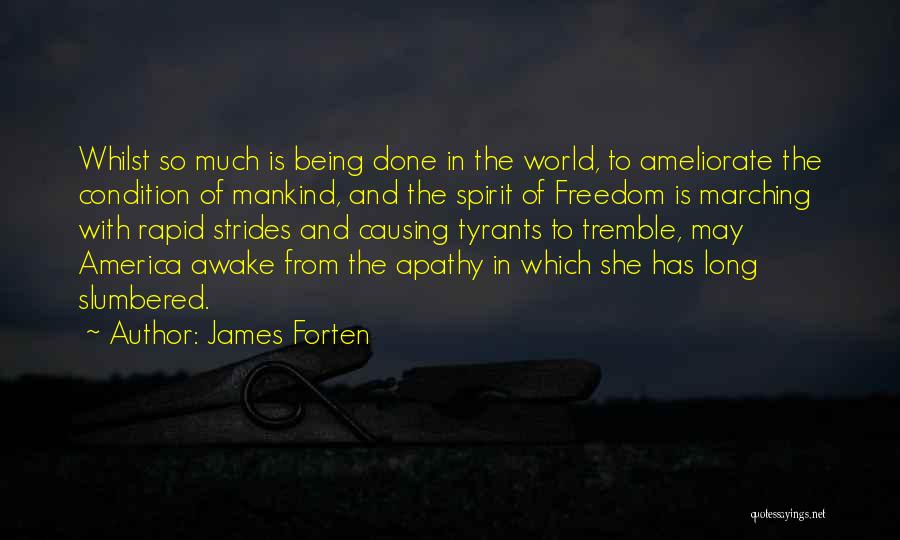 James Forten Quotes: Whilst So Much Is Being Done In The World, To Ameliorate The Condition Of Mankind, And The Spirit Of Freedom