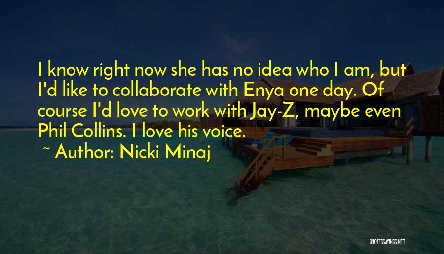 Nicki Minaj Quotes: I Know Right Now She Has No Idea Who I Am, But I'd Like To Collaborate With Enya One Day.