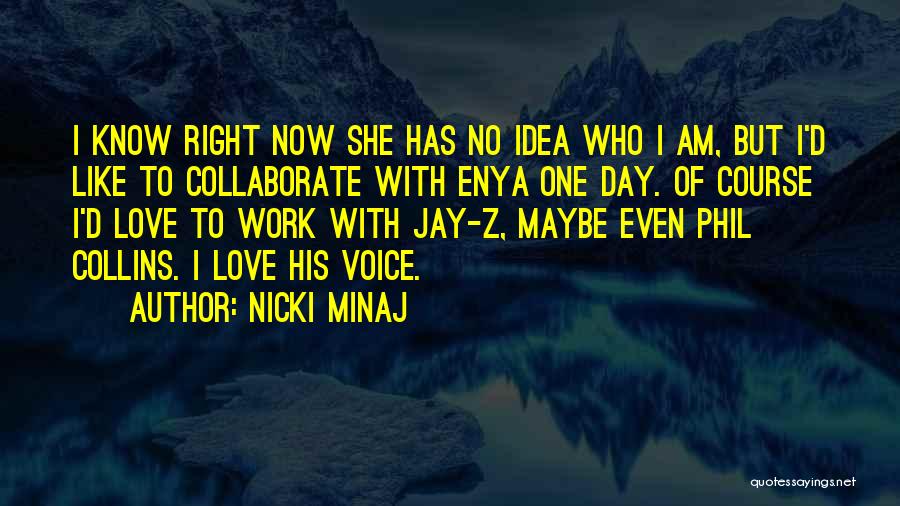 Nicki Minaj Quotes: I Know Right Now She Has No Idea Who I Am, But I'd Like To Collaborate With Enya One Day.