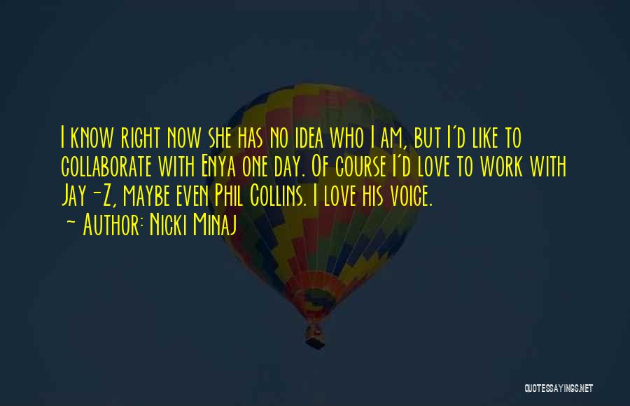 Nicki Minaj Quotes: I Know Right Now She Has No Idea Who I Am, But I'd Like To Collaborate With Enya One Day.