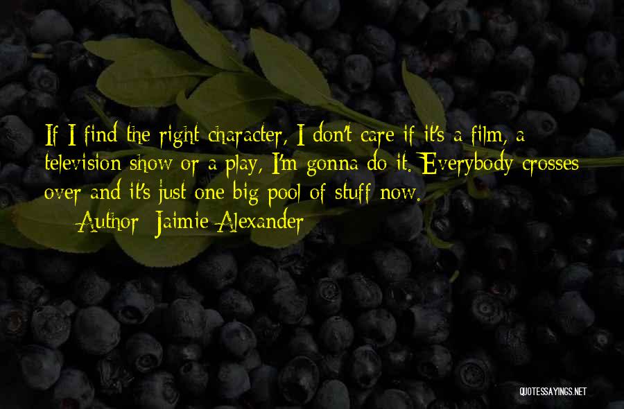 Jaimie Alexander Quotes: If I Find The Right Character, I Don't Care If It's A Film, A Television Show Or A Play, I'm