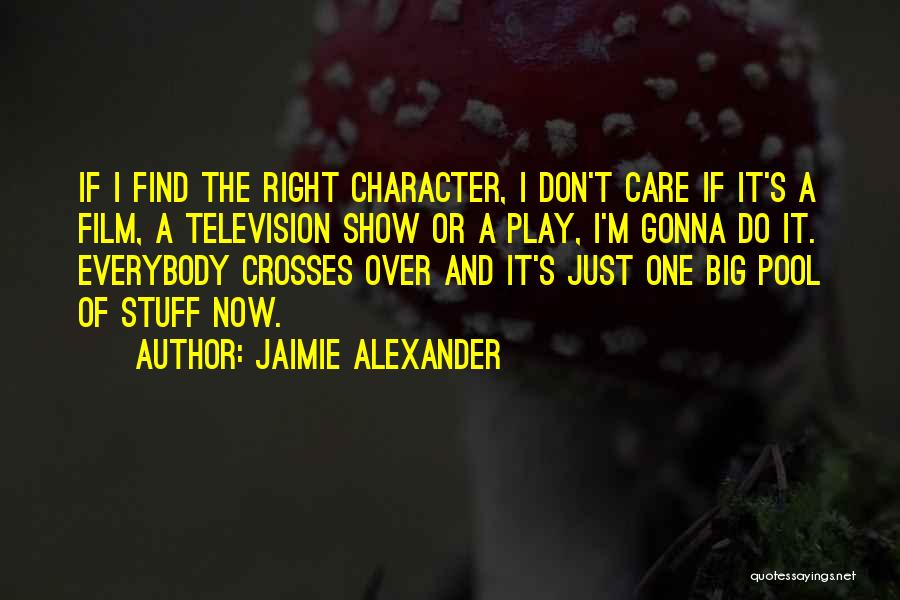 Jaimie Alexander Quotes: If I Find The Right Character, I Don't Care If It's A Film, A Television Show Or A Play, I'm