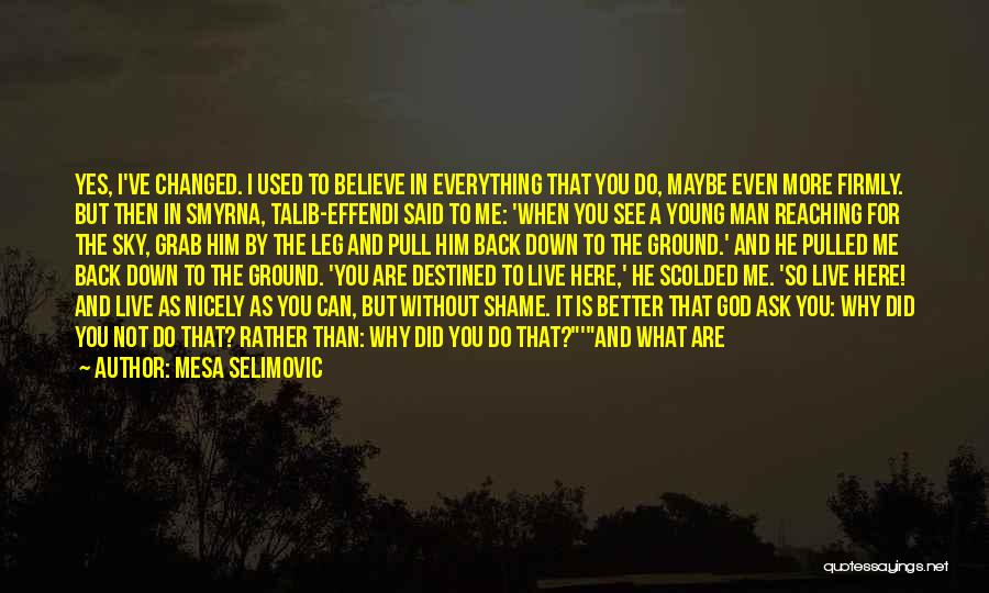 Mesa Selimovic Quotes: Yes, I've Changed. I Used To Believe In Everything That You Do, Maybe Even More Firmly. But Then In Smyrna,