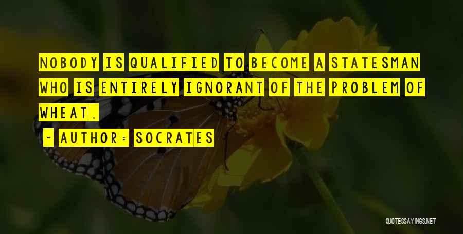 Socrates Quotes: Nobody Is Qualified To Become A Statesman Who Is Entirely Ignorant Of The Problem Of Wheat.