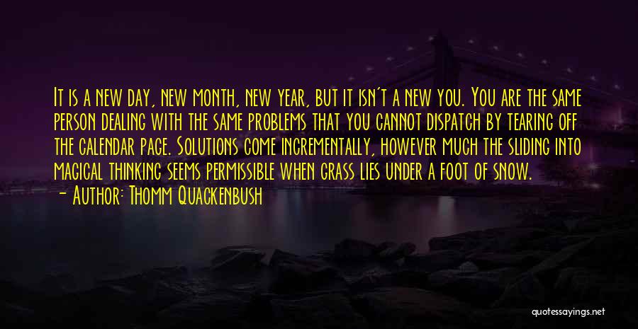 Thomm Quackenbush Quotes: It Is A New Day, New Month, New Year, But It Isn't A New You. You Are The Same Person