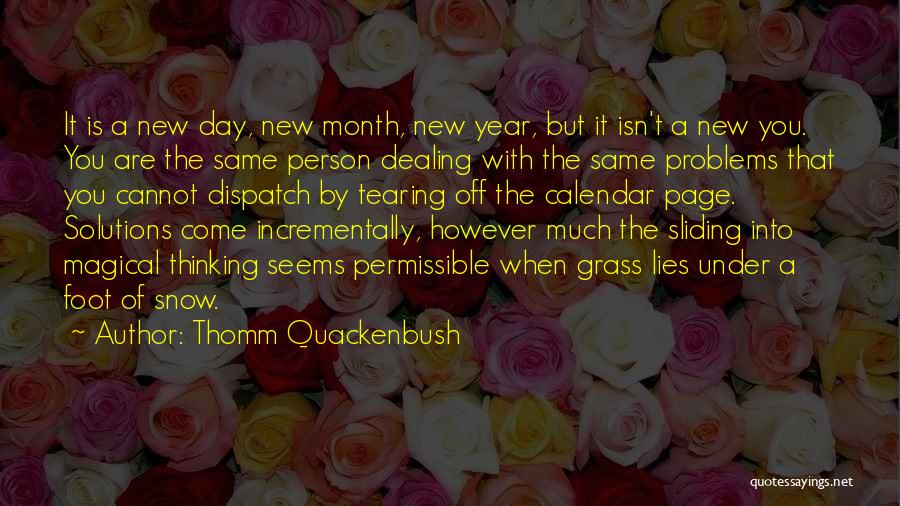 Thomm Quackenbush Quotes: It Is A New Day, New Month, New Year, But It Isn't A New You. You Are The Same Person