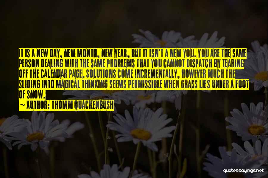 Thomm Quackenbush Quotes: It Is A New Day, New Month, New Year, But It Isn't A New You. You Are The Same Person