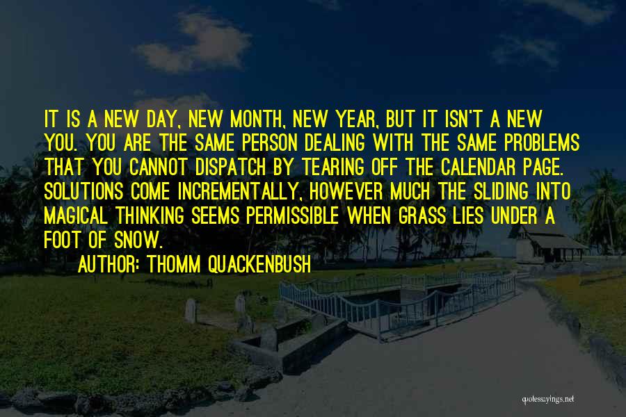 Thomm Quackenbush Quotes: It Is A New Day, New Month, New Year, But It Isn't A New You. You Are The Same Person