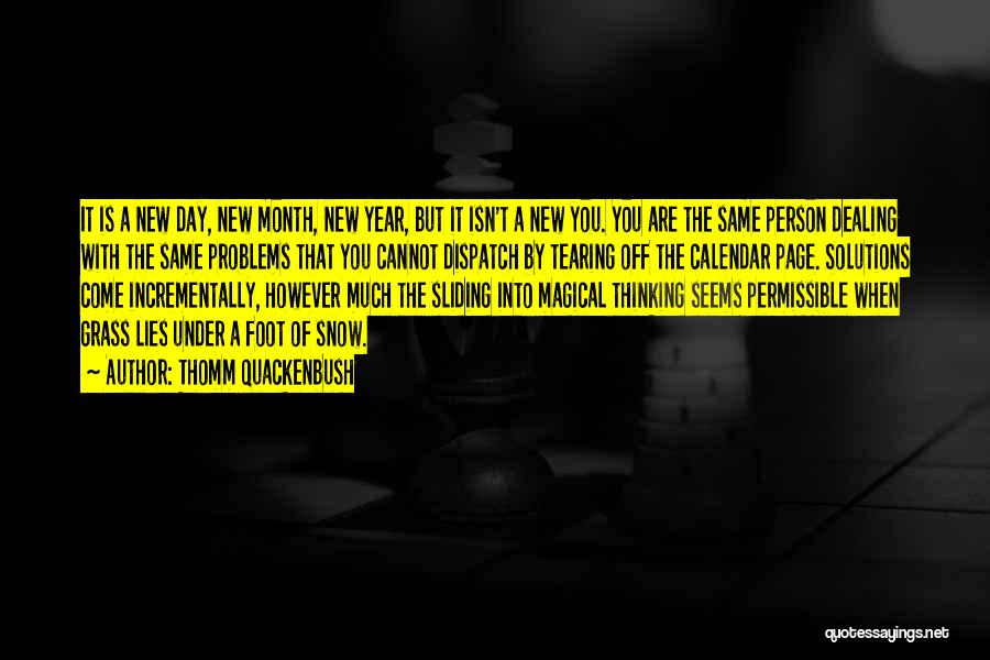 Thomm Quackenbush Quotes: It Is A New Day, New Month, New Year, But It Isn't A New You. You Are The Same Person