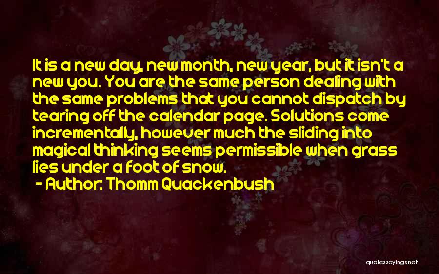 Thomm Quackenbush Quotes: It Is A New Day, New Month, New Year, But It Isn't A New You. You Are The Same Person