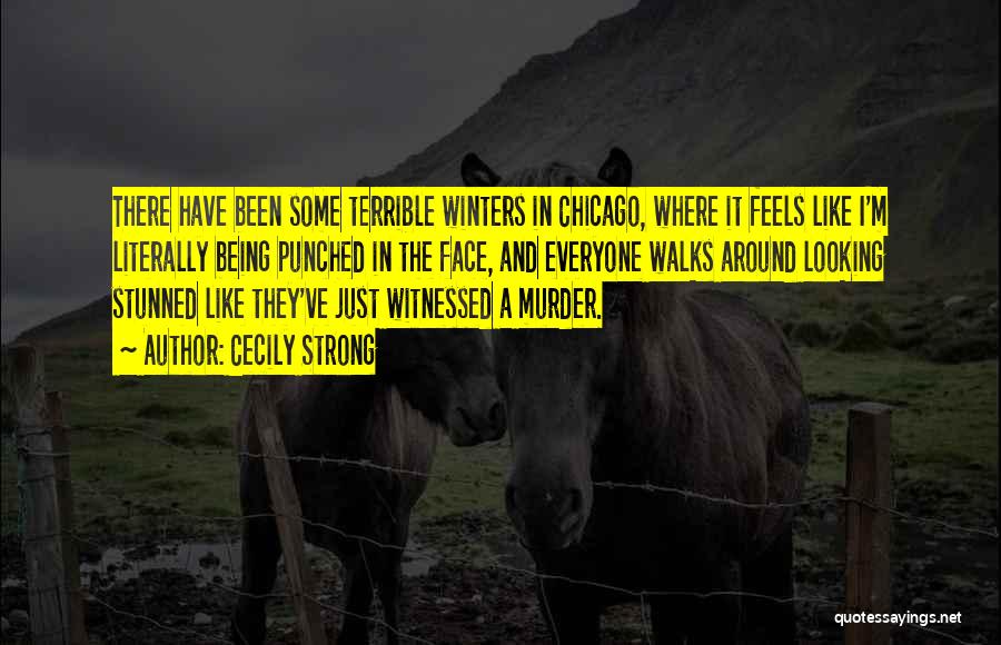 Cecily Strong Quotes: There Have Been Some Terrible Winters In Chicago, Where It Feels Like I'm Literally Being Punched In The Face, And