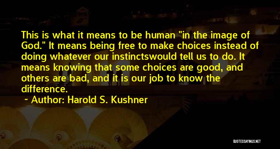 Harold S. Kushner Quotes: This Is What It Means To Be Human In The Image Of God. It Means Being Free To Make Choices