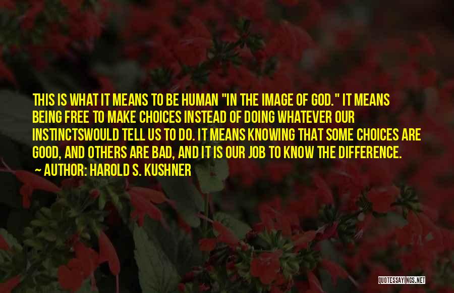 Harold S. Kushner Quotes: This Is What It Means To Be Human In The Image Of God. It Means Being Free To Make Choices