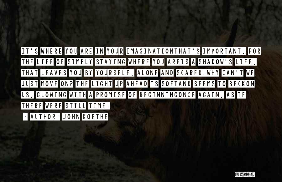 John Koethe Quotes: It's Where You Are In Your Imaginationthat's Important, For The Life Of Simply Staying Where You Areis A Shadow's Life,