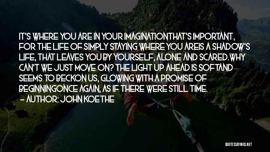 John Koethe Quotes: It's Where You Are In Your Imaginationthat's Important, For The Life Of Simply Staying Where You Areis A Shadow's Life,