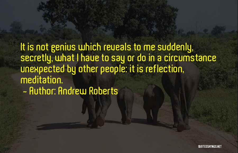 Andrew Roberts Quotes: It Is Not Genius Which Reveals To Me Suddenly, Secretly, What I Have To Say Or Do In A Circumstance