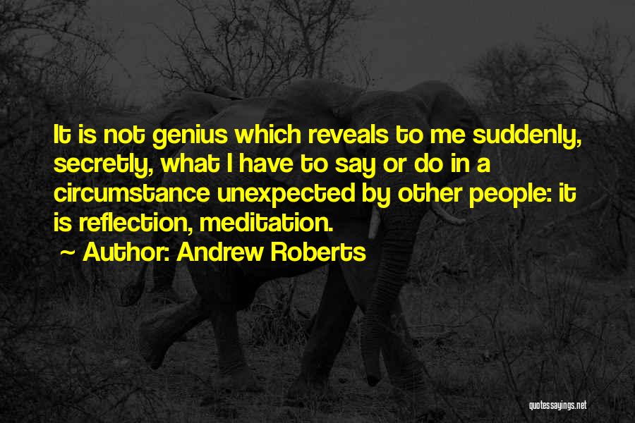 Andrew Roberts Quotes: It Is Not Genius Which Reveals To Me Suddenly, Secretly, What I Have To Say Or Do In A Circumstance