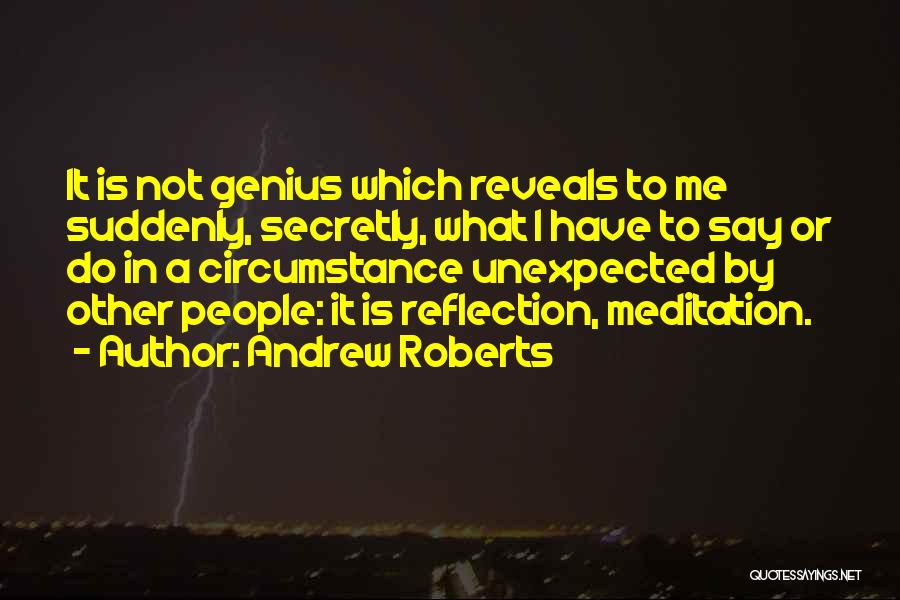 Andrew Roberts Quotes: It Is Not Genius Which Reveals To Me Suddenly, Secretly, What I Have To Say Or Do In A Circumstance