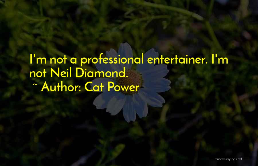 Cat Power Quotes: I'm Not A Professional Entertainer. I'm Not Neil Diamond.