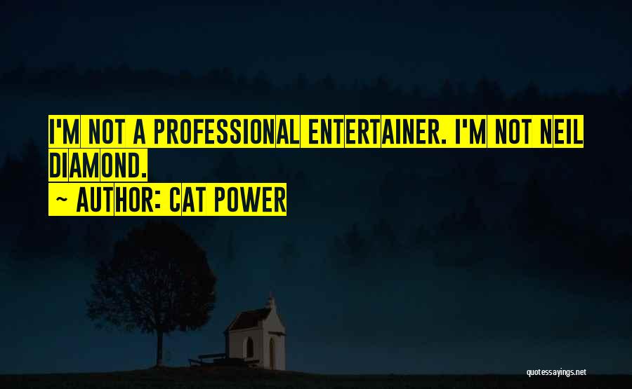 Cat Power Quotes: I'm Not A Professional Entertainer. I'm Not Neil Diamond.