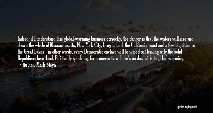 Mark Steyn Quotes: Indeed, If I Understand This Global-warming Business Correctly, The Danger Is That The Waters Will Rise And Drown The Whole