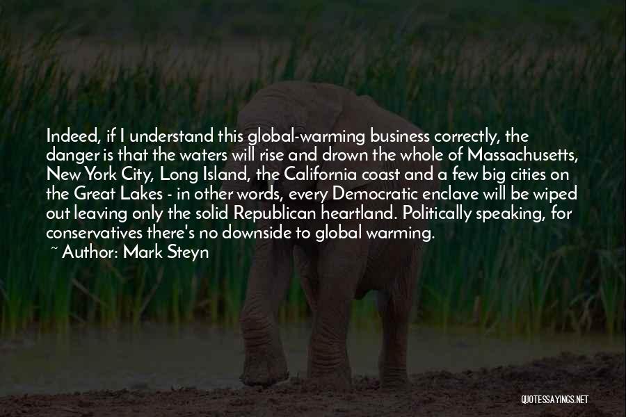 Mark Steyn Quotes: Indeed, If I Understand This Global-warming Business Correctly, The Danger Is That The Waters Will Rise And Drown The Whole