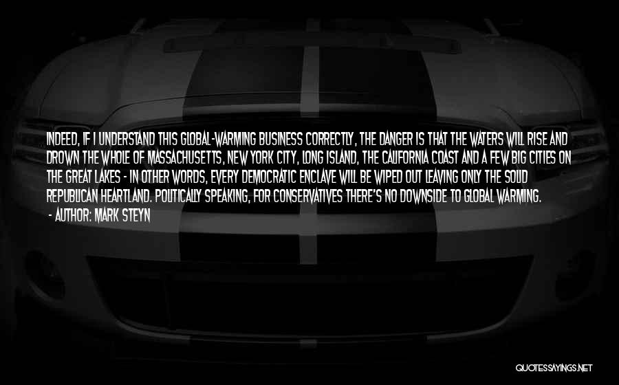 Mark Steyn Quotes: Indeed, If I Understand This Global-warming Business Correctly, The Danger Is That The Waters Will Rise And Drown The Whole