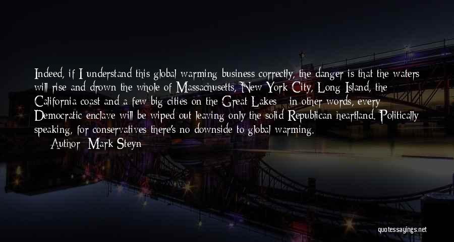 Mark Steyn Quotes: Indeed, If I Understand This Global-warming Business Correctly, The Danger Is That The Waters Will Rise And Drown The Whole