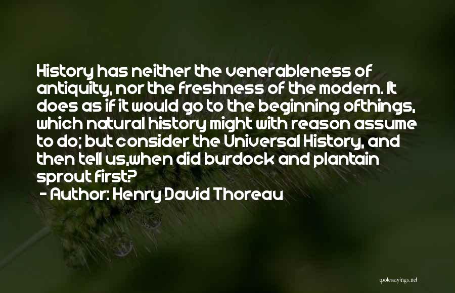 Henry David Thoreau Quotes: History Has Neither The Venerableness Of Antiquity, Nor The Freshness Of The Modern. It Does As If It Would Go