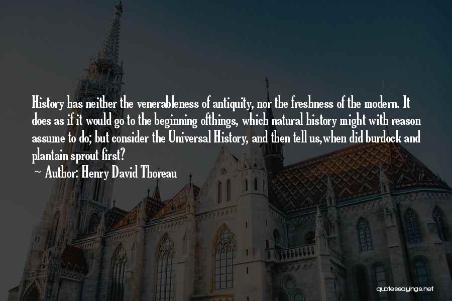 Henry David Thoreau Quotes: History Has Neither The Venerableness Of Antiquity, Nor The Freshness Of The Modern. It Does As If It Would Go