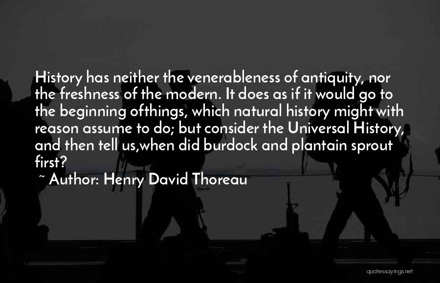 Henry David Thoreau Quotes: History Has Neither The Venerableness Of Antiquity, Nor The Freshness Of The Modern. It Does As If It Would Go