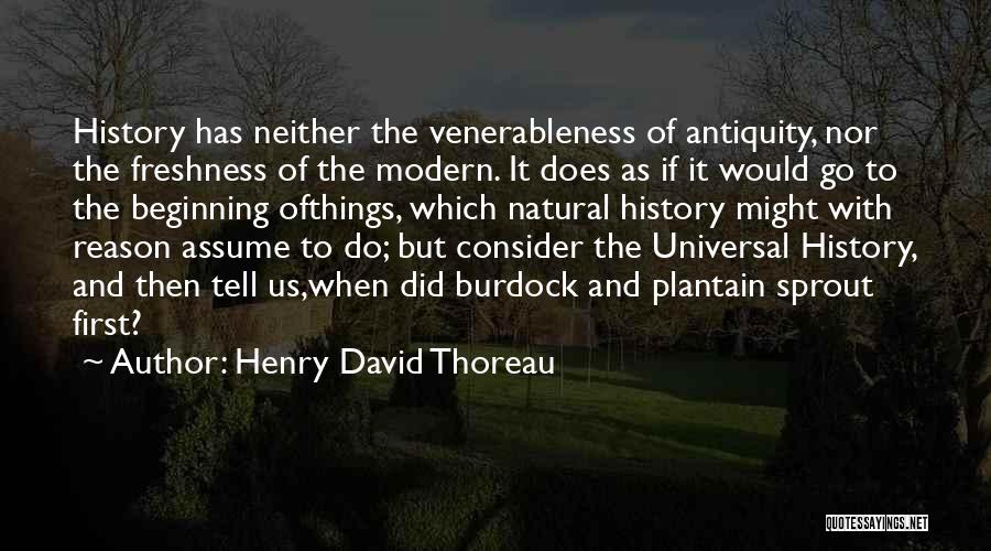 Henry David Thoreau Quotes: History Has Neither The Venerableness Of Antiquity, Nor The Freshness Of The Modern. It Does As If It Would Go