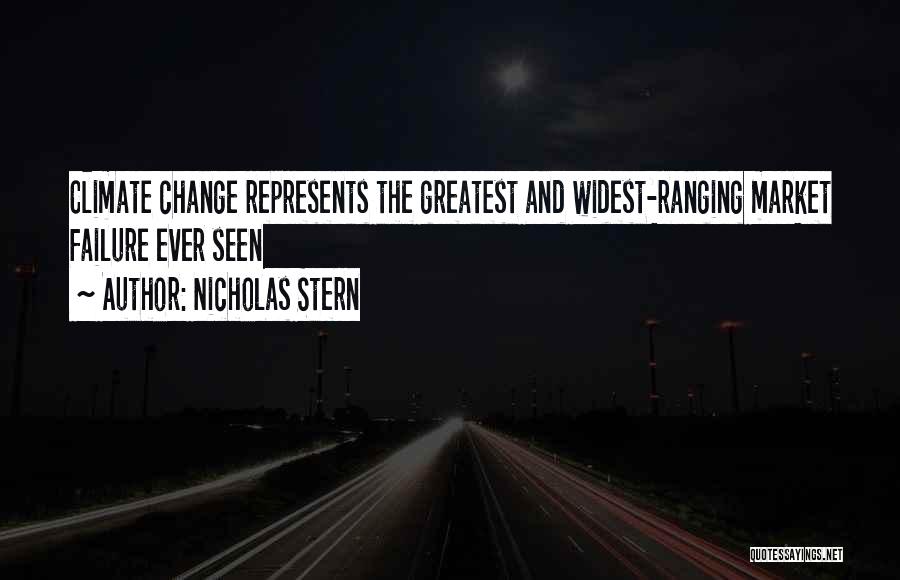 Nicholas Stern Quotes: Climate Change Represents The Greatest And Widest-ranging Market Failure Ever Seen