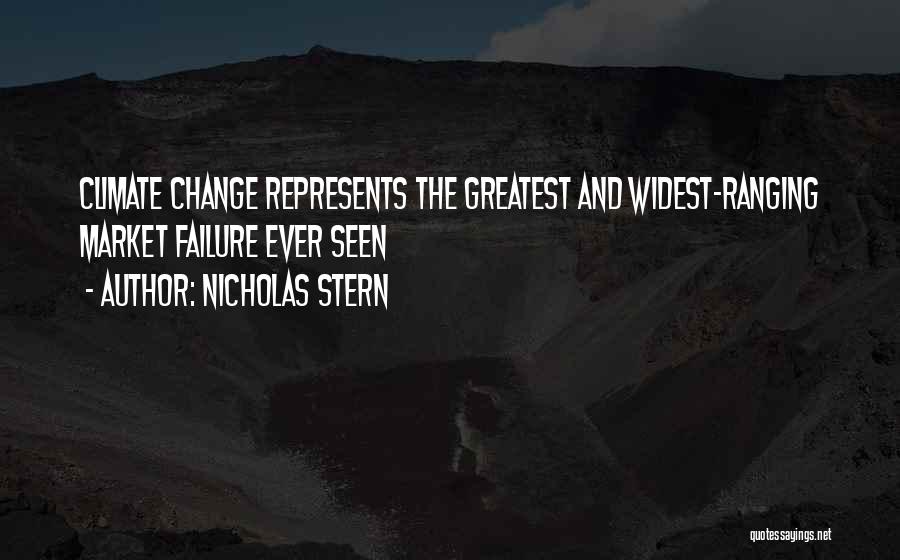Nicholas Stern Quotes: Climate Change Represents The Greatest And Widest-ranging Market Failure Ever Seen