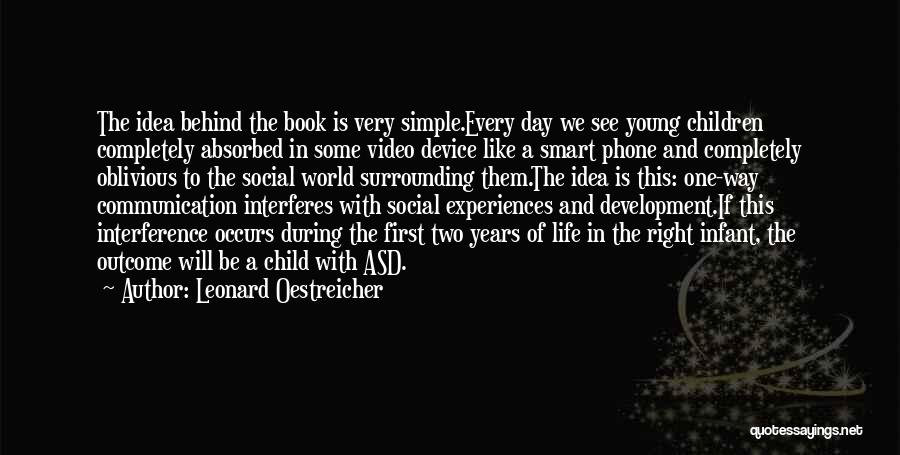 Leonard Oestreicher Quotes: The Idea Behind The Book Is Very Simple.every Day We See Young Children Completely Absorbed In Some Video Device Like