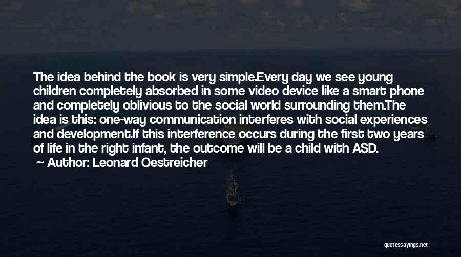 Leonard Oestreicher Quotes: The Idea Behind The Book Is Very Simple.every Day We See Young Children Completely Absorbed In Some Video Device Like