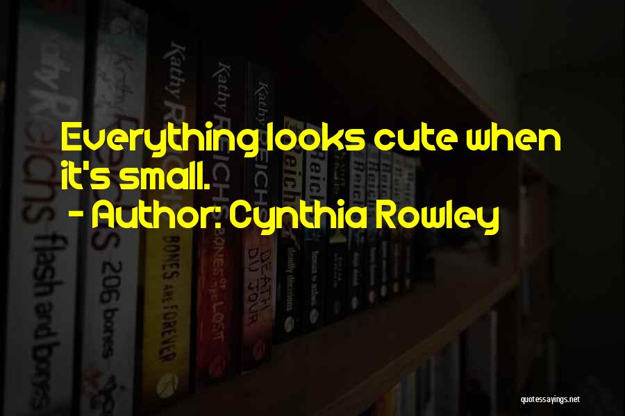 Cynthia Rowley Quotes: Everything Looks Cute When It's Small.