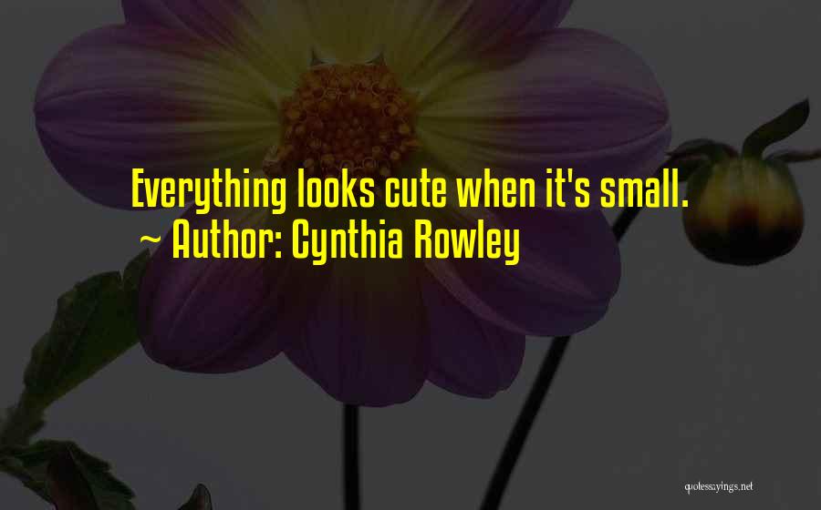 Cynthia Rowley Quotes: Everything Looks Cute When It's Small.