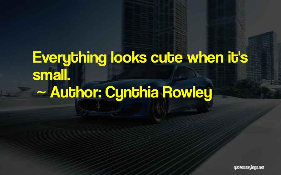 Cynthia Rowley Quotes: Everything Looks Cute When It's Small.
