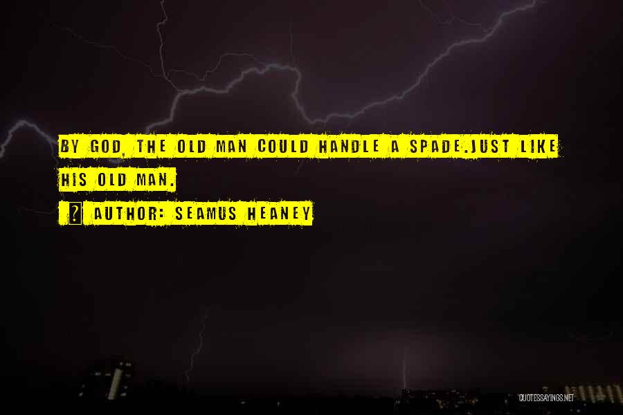 Seamus Heaney Quotes: By God, The Old Man Could Handle A Spade.just Like His Old Man.