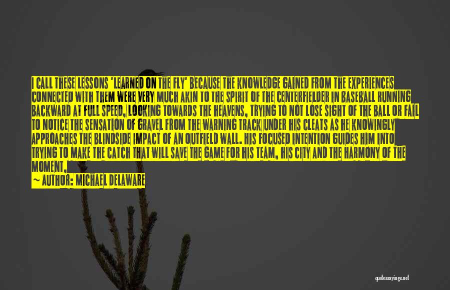 Michael Delaware Quotes: I Call These Lessons 'learned On The Fly' Because The Knowledge Gained From The Experiences Connected With Them Were Very