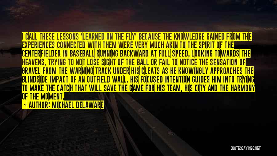 Michael Delaware Quotes: I Call These Lessons 'learned On The Fly' Because The Knowledge Gained From The Experiences Connected With Them Were Very